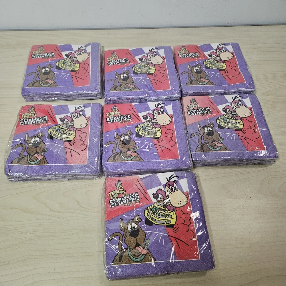 VTG NOS Lot (7) Cartoon Network Wacky Racing DesignWare Party Napkins 16ct